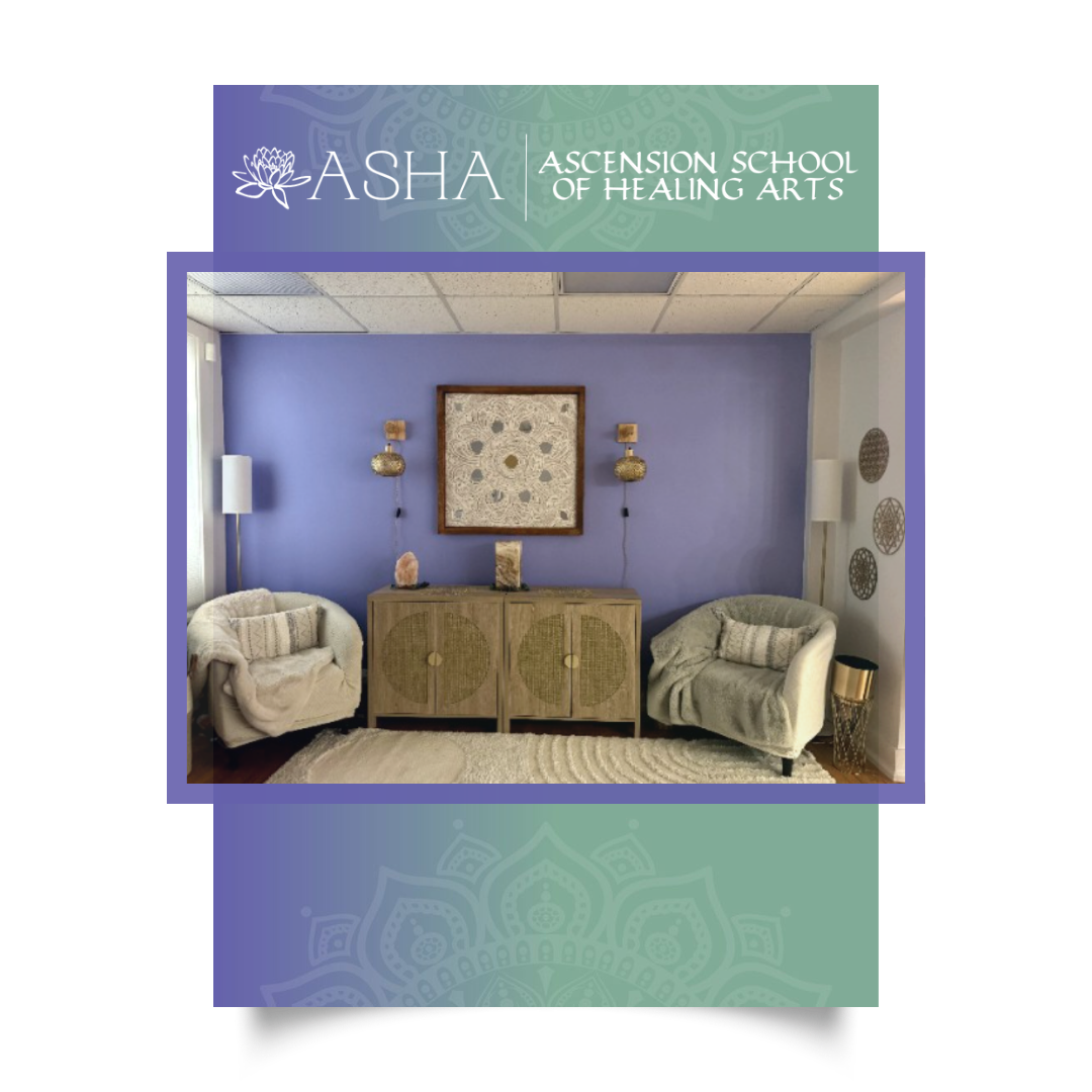 The ASHA lounge with two armchairs and a console table